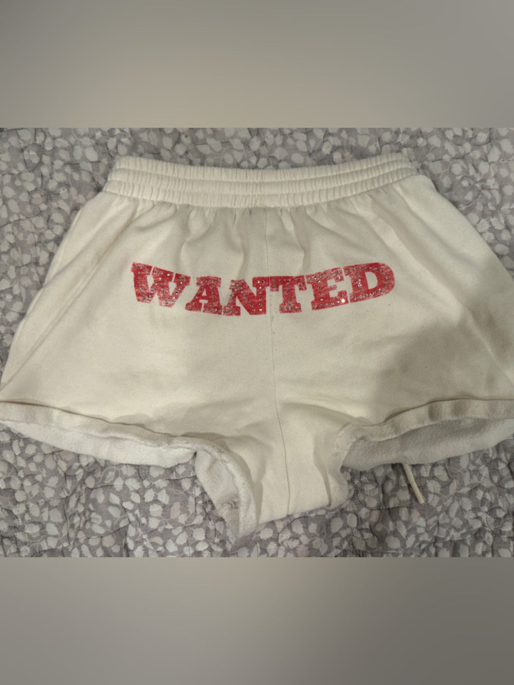 PINK Victoria's secret fleece shorts "WANTED" cowboy boots western